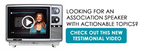 Watch this testimonial video for an association speaker with actionable topics.